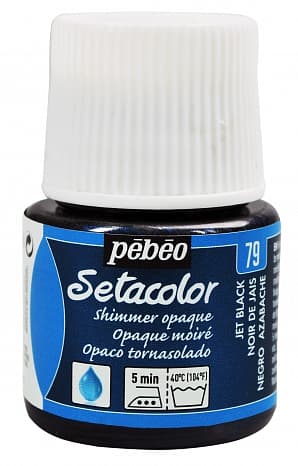 Pébéo Setacolor Shimmer černá metalická barva na textil 45 ml