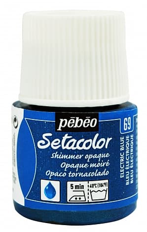 Pébéo Setacolor Shimmer modrá metalická barva na textil 45ml