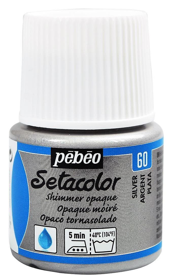 Pébéo Setacolor Shimmer stříbrná metalická barva na textil 45ml