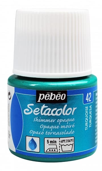 Pébéo Setacolor Shimmer tyrkysová metalická barva na textil 45ml