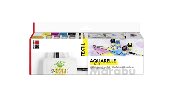 Marabu Aquarelle sada barev na světlý textil 4x15ml