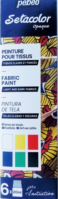 Pébéo Setacolor Opaque sada 6 barev na textil 20ml