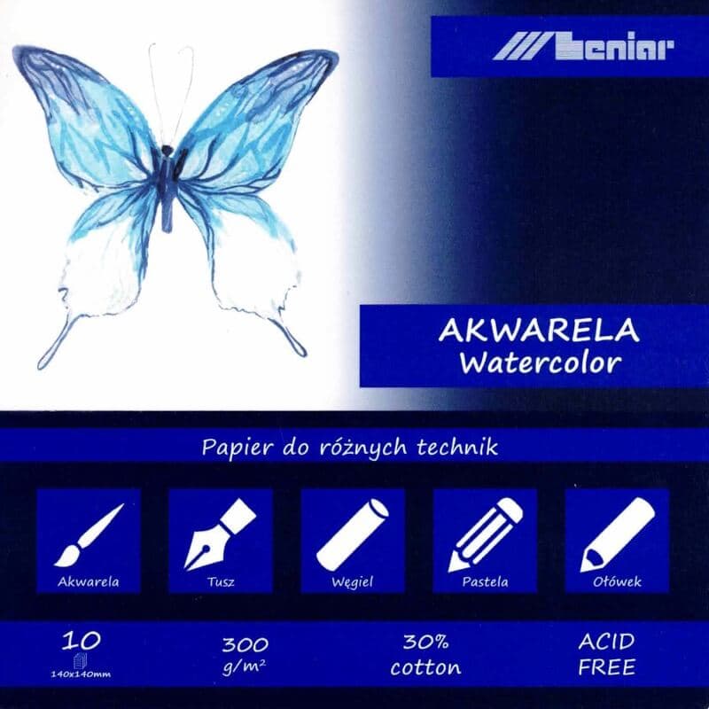 Leniar Akwarela blok akvarelových papírů 14x14 cm 300g