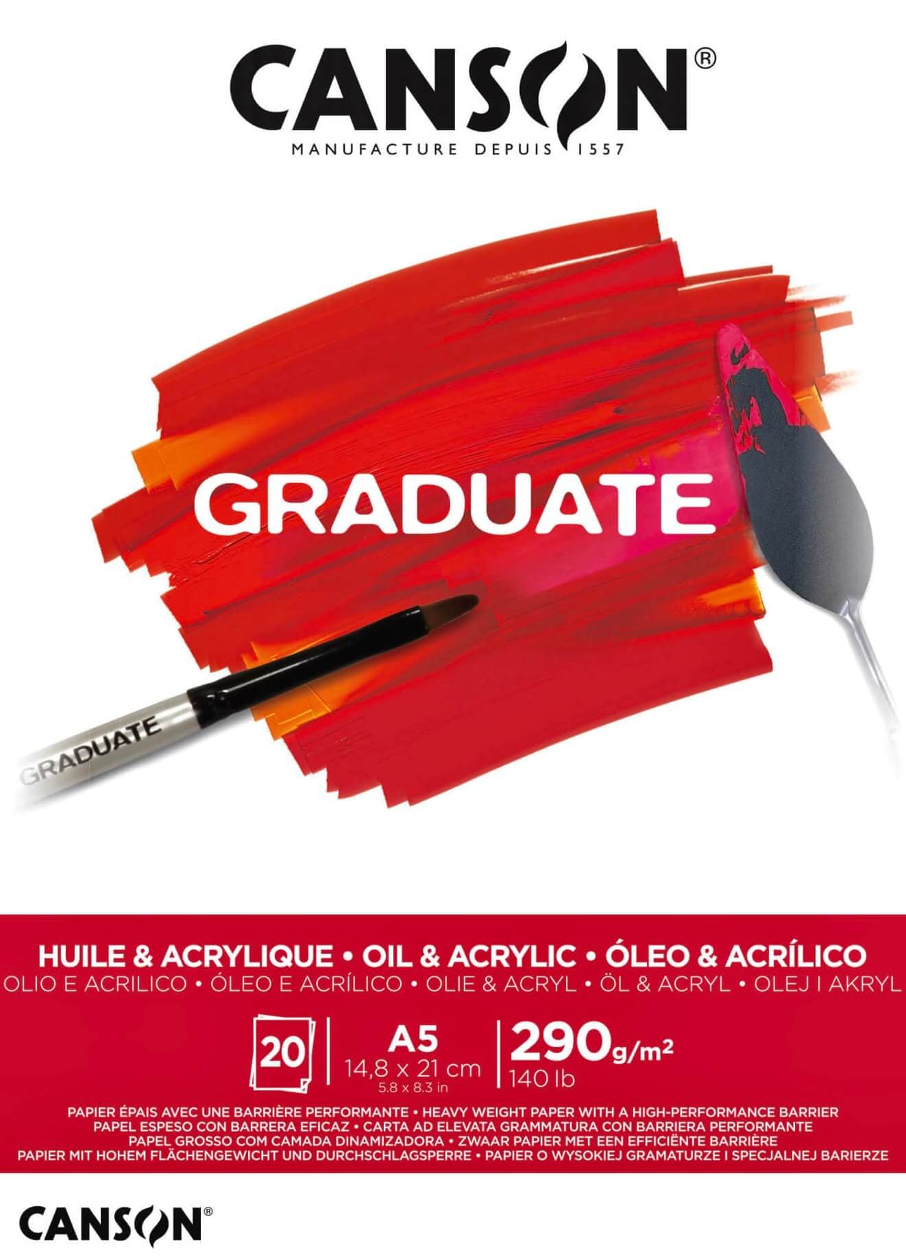 Canson Graduate blok A5 290g na akryl a olej