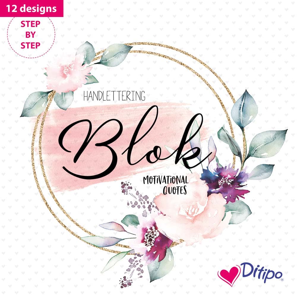 Ditipo Handlettering blok s citáty 12 motivů 21x21