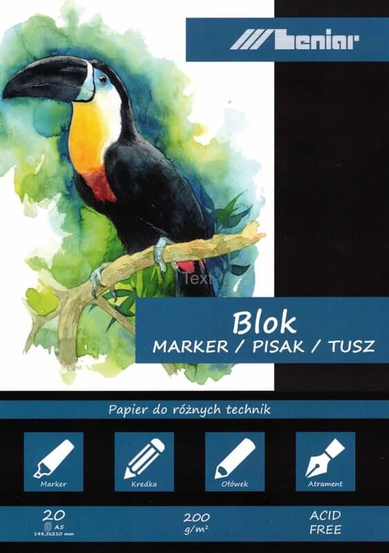 Leniar Marker blok hlazených papírů A5 200g fixy