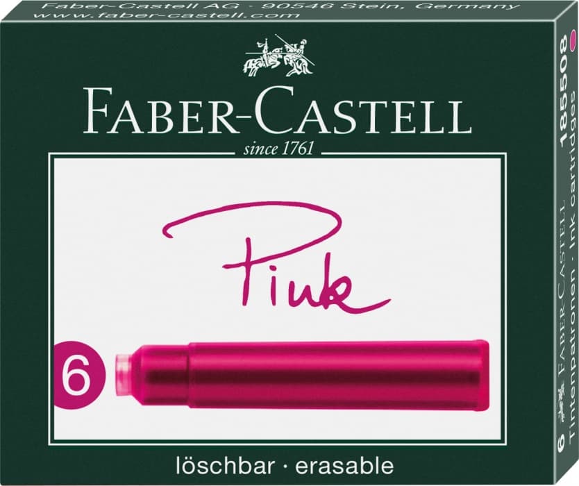 Faber-Castell růžové inkoustové bombičky krátké 6 kusů