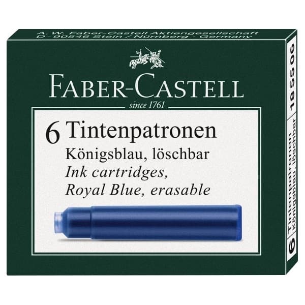 Faber-Castell modré inkoustové bombičky 6 kusů balení