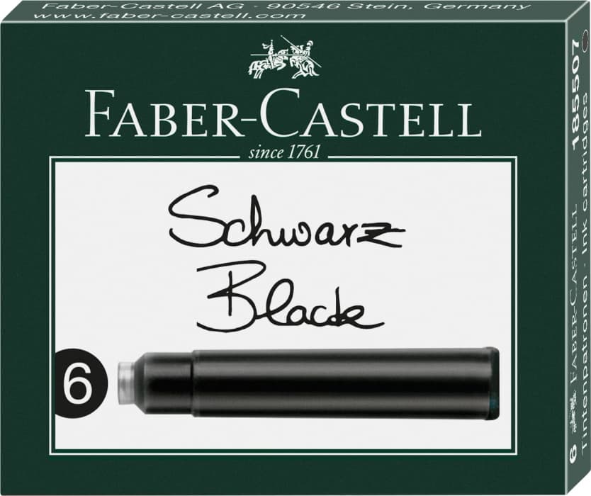 Faber-Castell černé inkoustové bombičky krátké 6 kusů