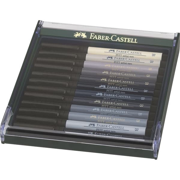 Faber-Castell Pitt Artist Pen B Grey sada 12 ks