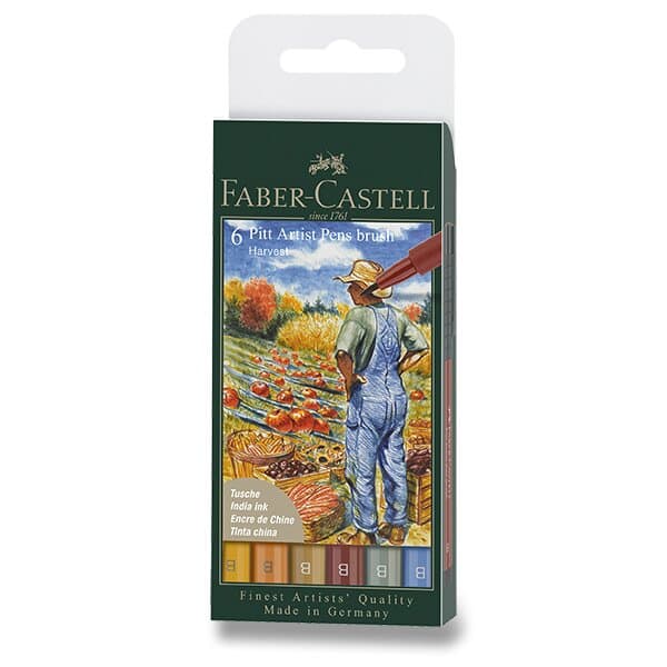 Faber-Castell Pitt Artist Pens Brush sada 6 barev Harvest