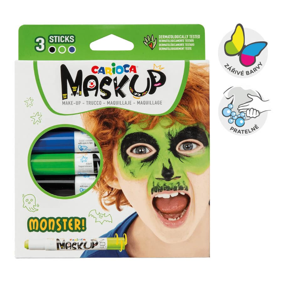 Carioca obličejové barvy Carnival v tyčince sada 3 ks
