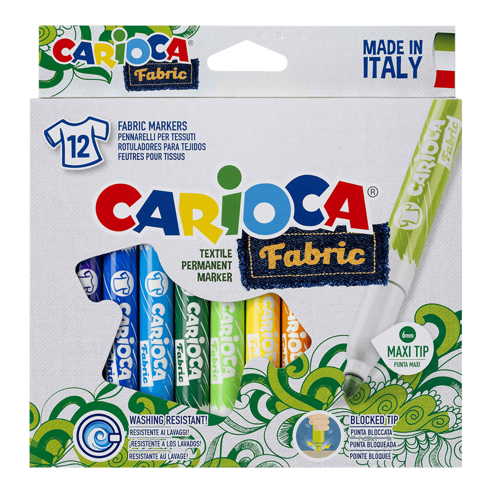 Carioca textilní fixy 10 ks permanentní tenký hrot