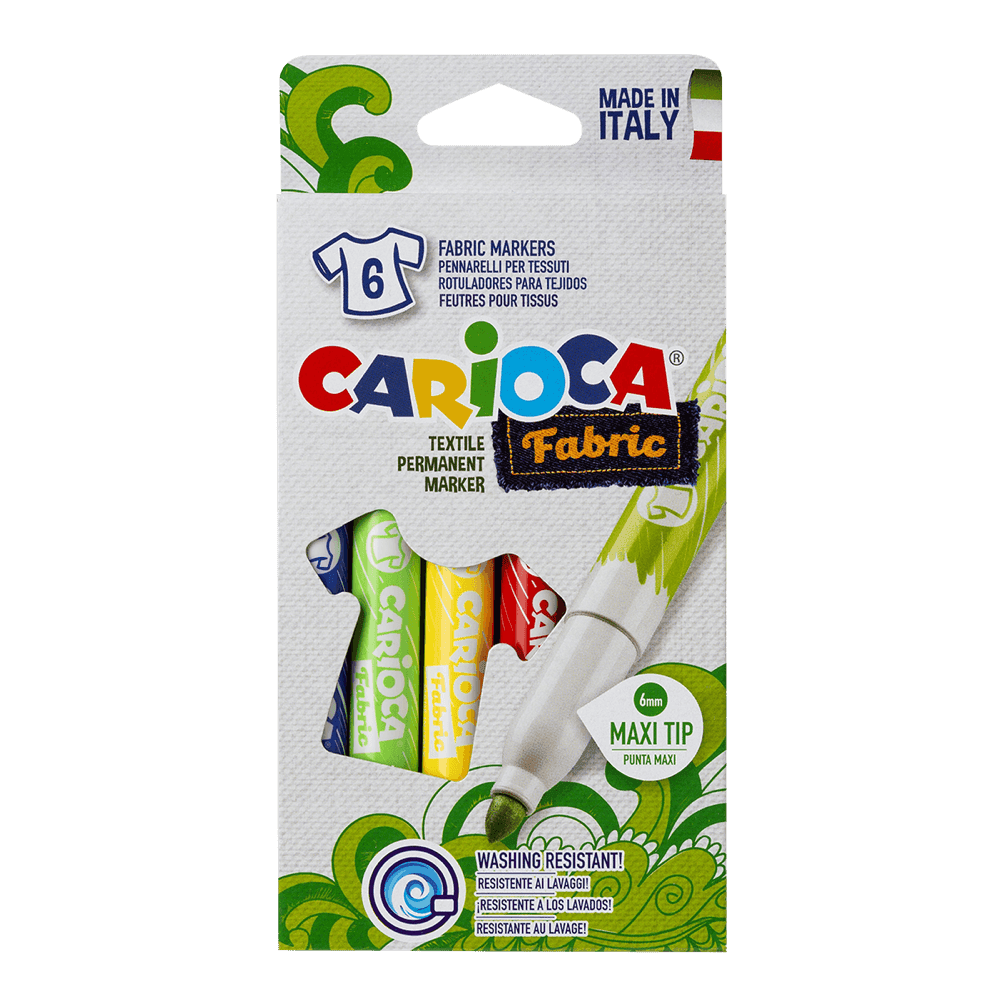 Carioca textilní fixy Maxi 6 ks permanentní sada