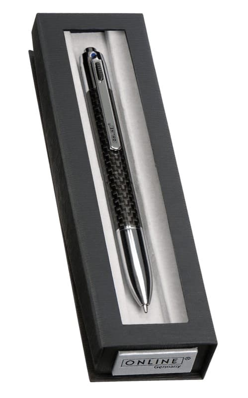 Čtyřbarevné karbonové kuličkové pero Online černé