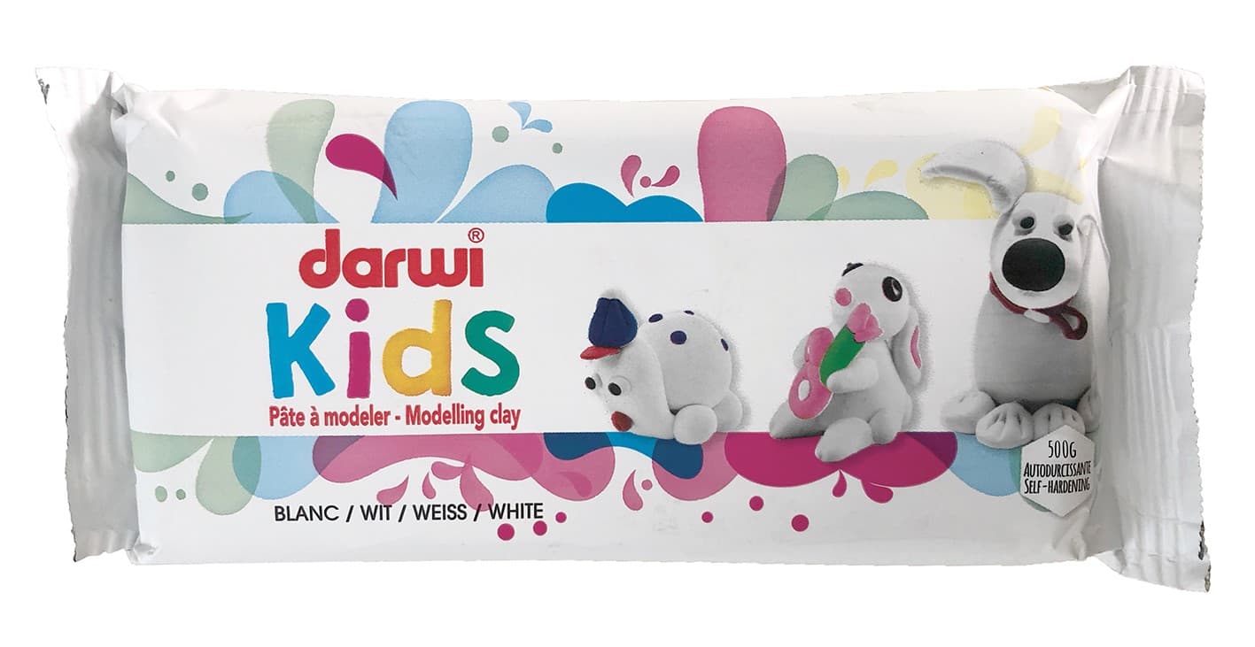 Darwi Kids bílá samotvrdnoucí modelovací hmota 1000g