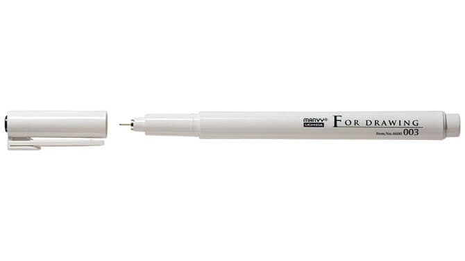 Marvy For Drawing dokumentní popisovač 0,4 mm černý