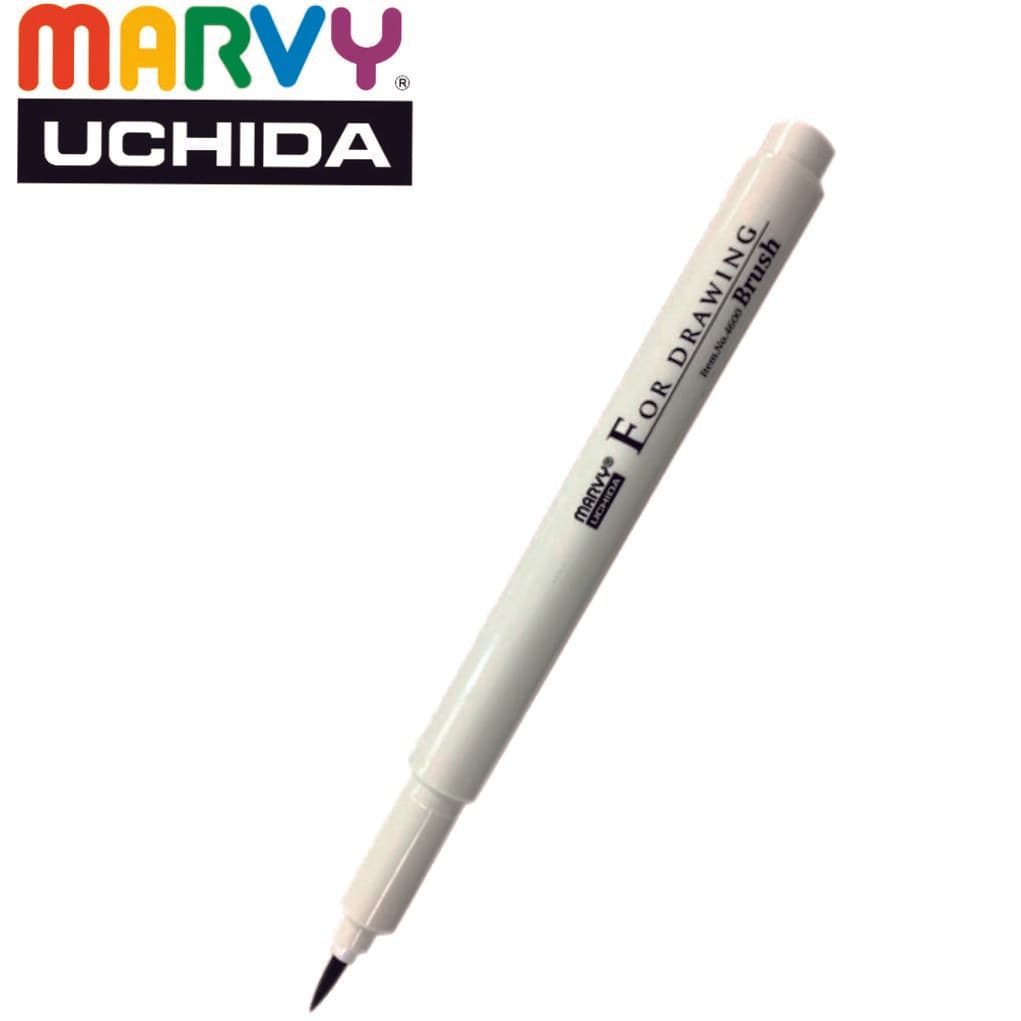 Marvy For Drawing dokumentní popisovač štětečkový hrot B černý