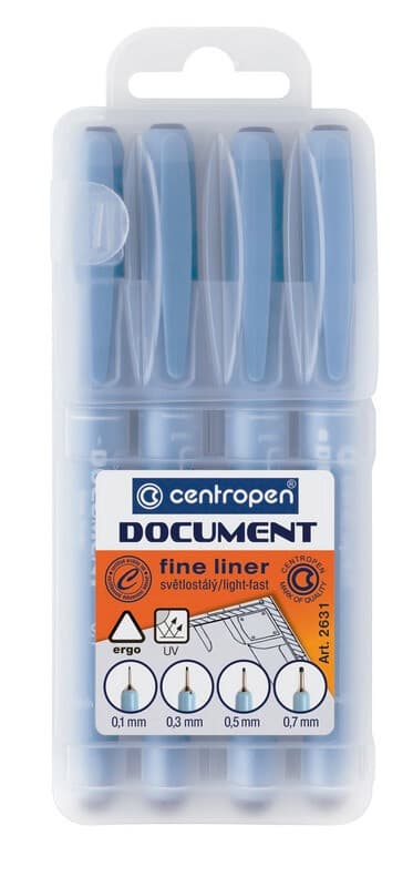 Centropen 2631 sada 4 dokumentních popisovačů v pouzdře
