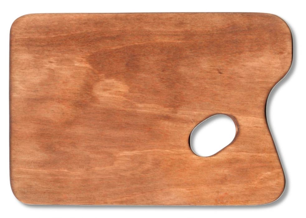 Kocierz dřevěná voskovaná malířská paleta překližka 165×245 mm