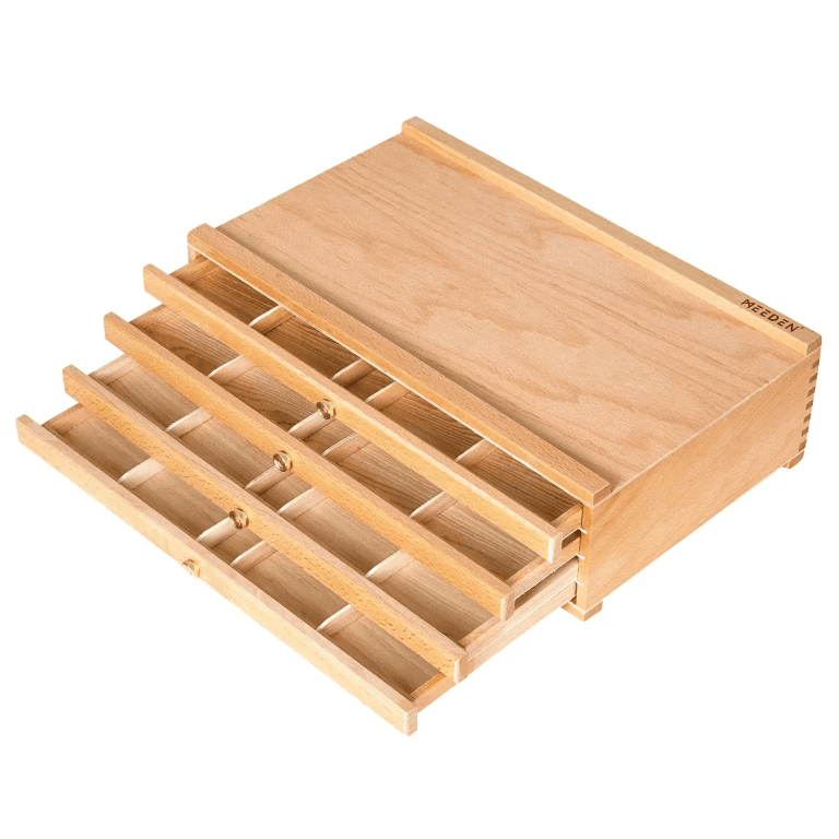 Meeden dřevěný organizér na výtvarné potřeby se 4 zásuvkami