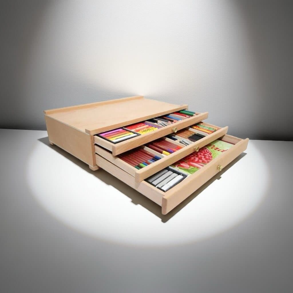 Mont Marte dřevěný organizér na stůl se zásuvkami