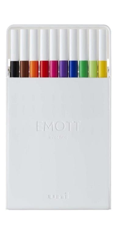 Uni EMOTT fineliner 0,4 mm sada 10 základních barev
