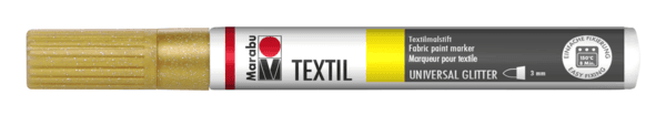 Marabu Textil Painter Glitter zlatý fix na textil 3mm