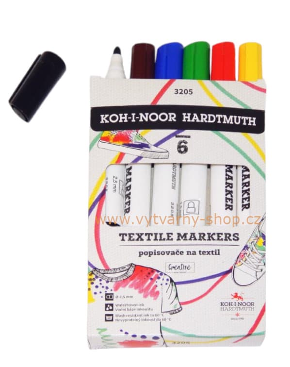 Koh-i-noor sada 6 fixů na textil 2,5 mm