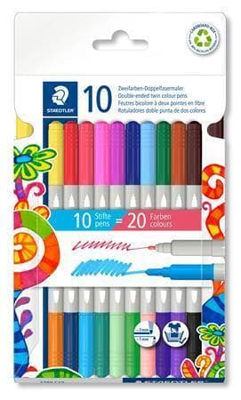 Staedtler fixy 3280 sada 20 barev oboustranné vypratelné