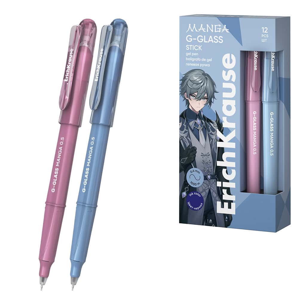 ErichKrause G-Glass Stick Manga modré gelové pero jehlový hrot