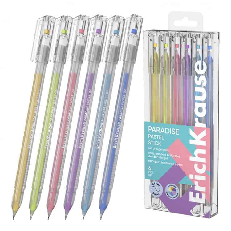 Erich Krause Paradise Stick Pastel sada 6 gelových per