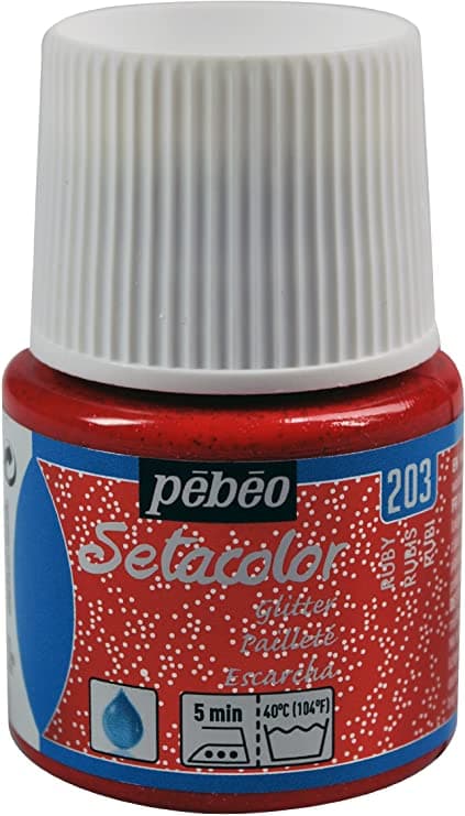 Pébéo Setacolor Light glitter červená rubínová barva na textil 45ml