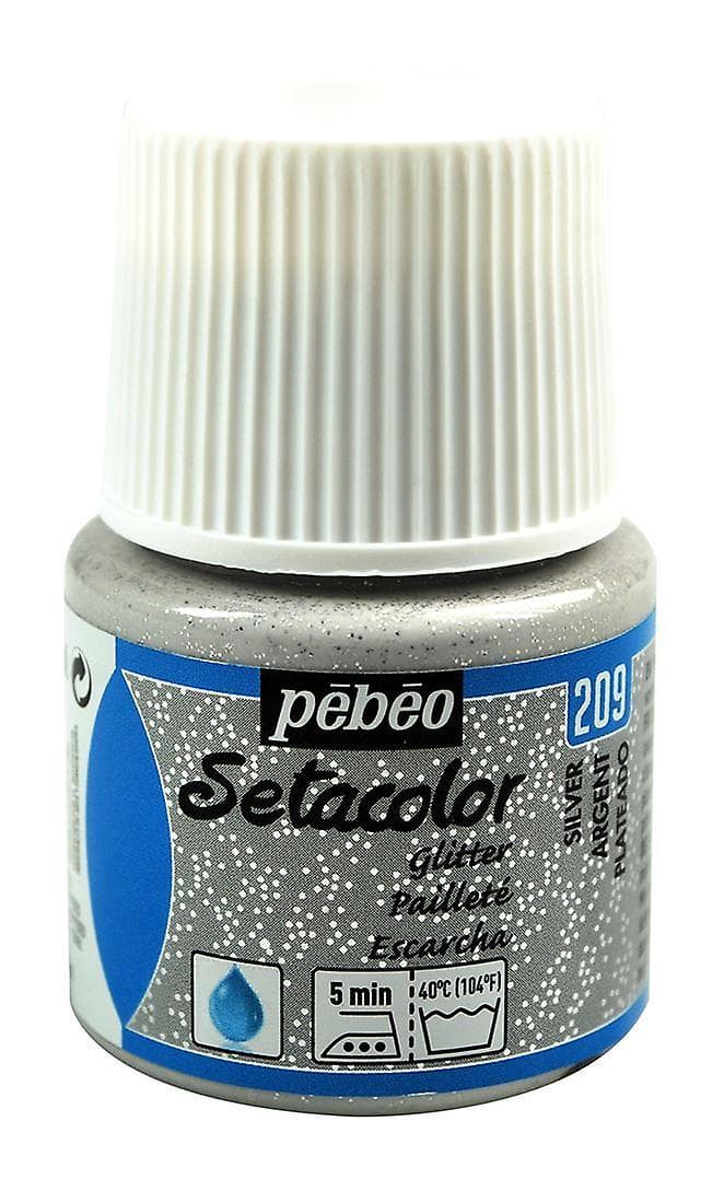 Pébéo Setacolor Light Glitter stříbrná barva na textil 45ml