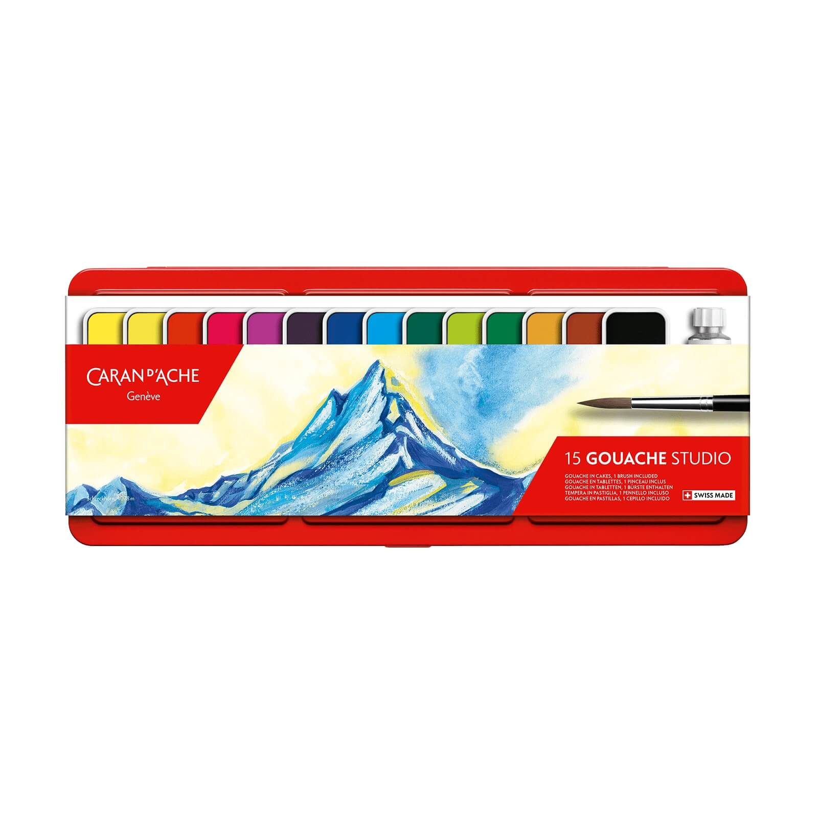 Caran d'Ache Gouache Studio sada 15 barev tablety tuby