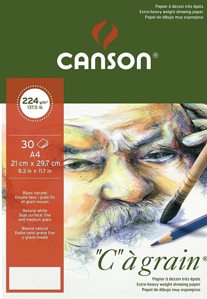 Canson Cagrain blok A4 224g lepený grafický papír