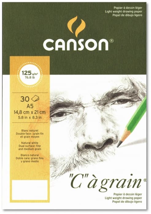 Canson Cagrain blok A5 125g lepený skicák 30 listů