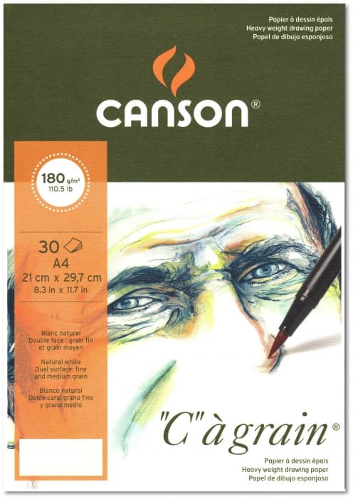 Canson Cagrain blok A5 180g lepený skicák 30 listů