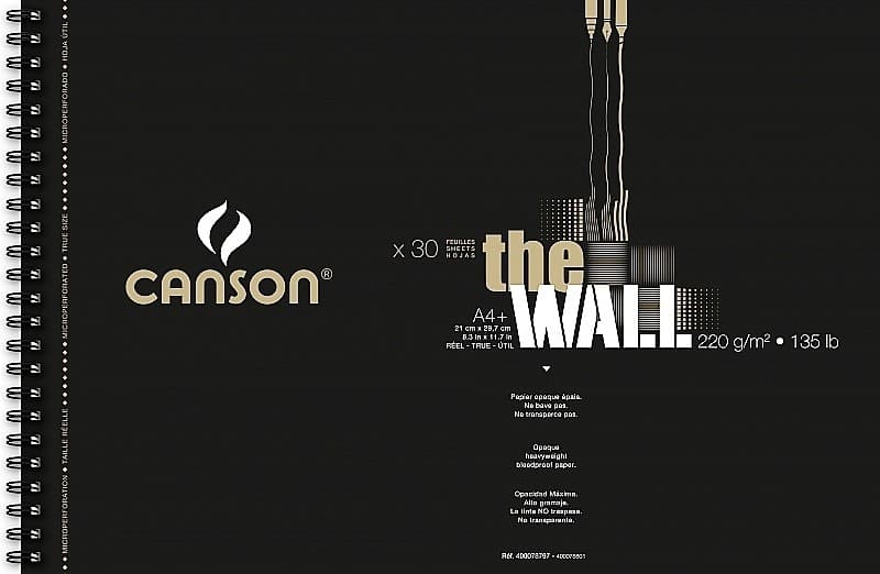 Canson The Wall kroužkový blok A4 200g grafický papír