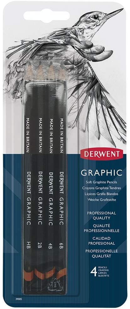 Derwent Graphic Soft 39005 sada 4 grafitových tužek