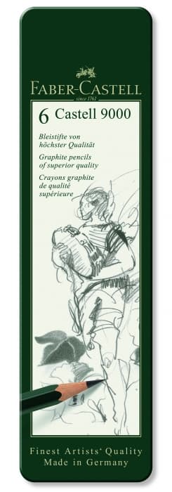 Faber-Castell 9000 Art Set grafitové tužky kovová krabička 6ks