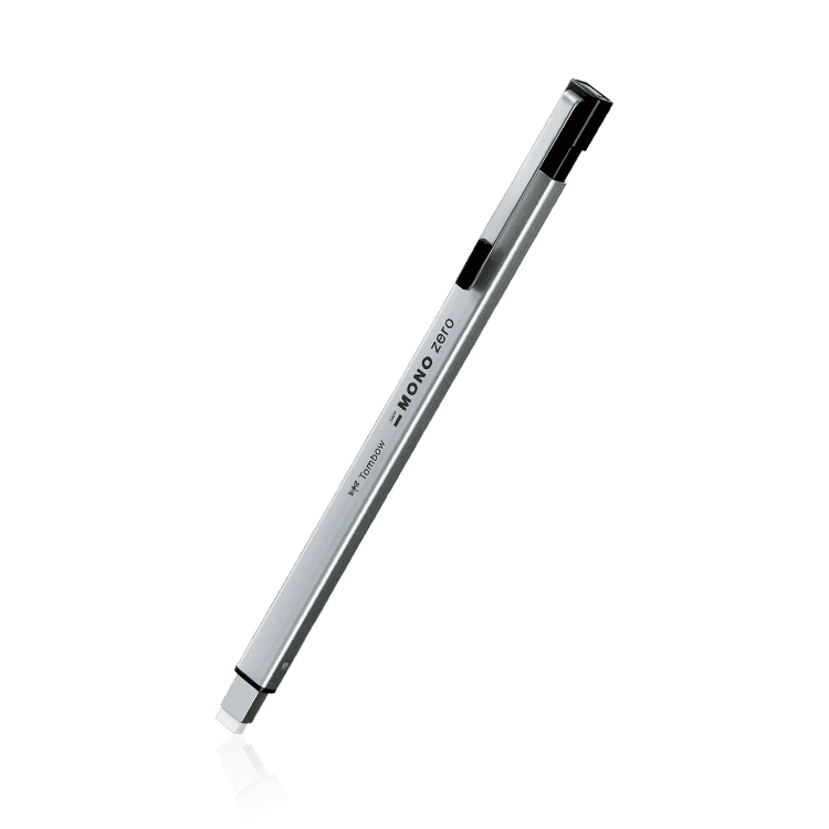 Tombow MONO Zero stříbrná kovová guma v tužce plochá