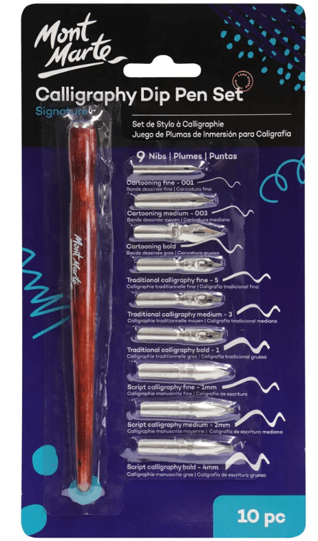 Mont Marte kaligrafická sada 9 per s násadkou