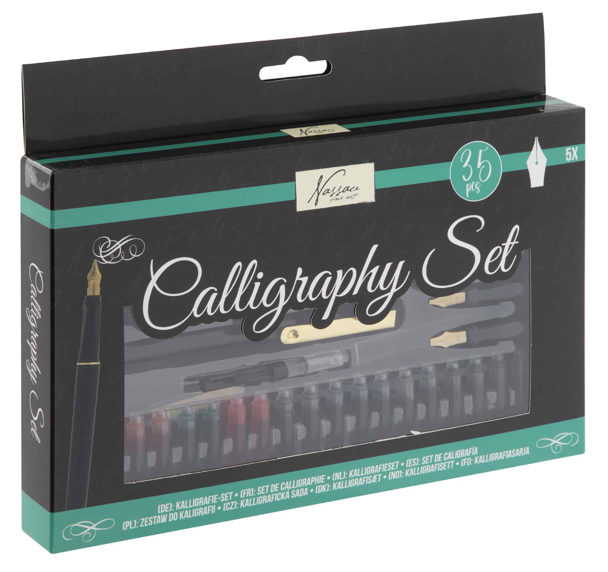 Nassau kaligrafická sada 35 ks s bombičkovými pery