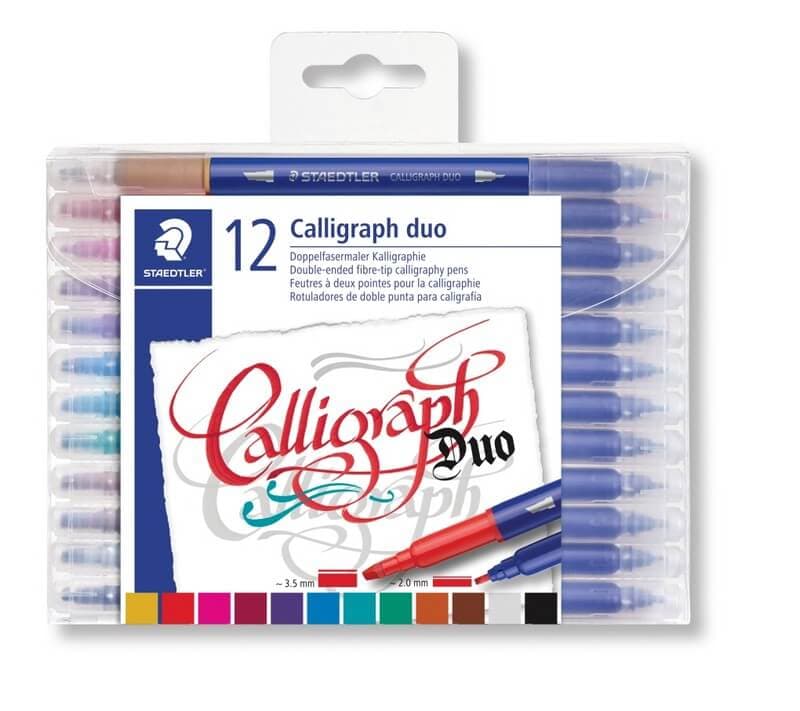 Staedtler Calligraph Duo kaligrafické fixy sada 12 barev