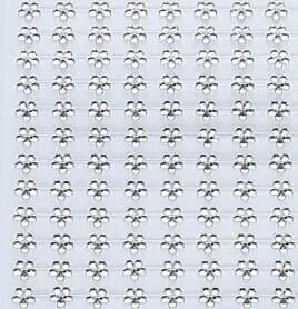 Titanum nalepovací kamínky kytičky 6mm stříbrné pro tvoření