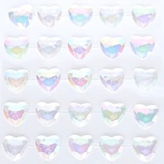 Titanum nalepovací srdíčka kamínky 10mm transparentní s leskem