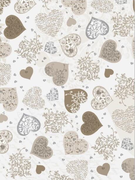 Heyda karton A4 200g srdce velké stříbrné potisk