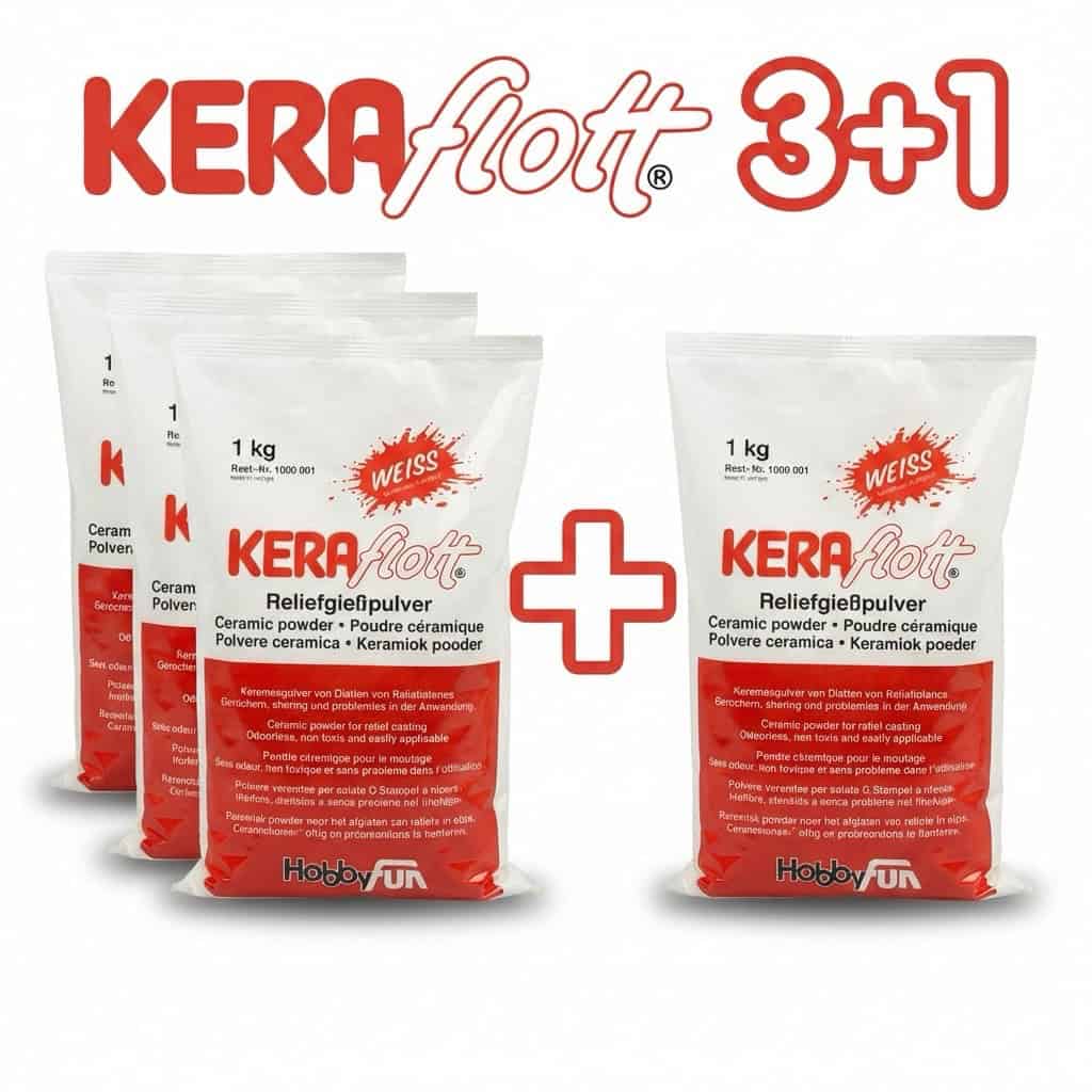 HobbyFun KERAflott bílá keramická odlévací hmota sada 4kg