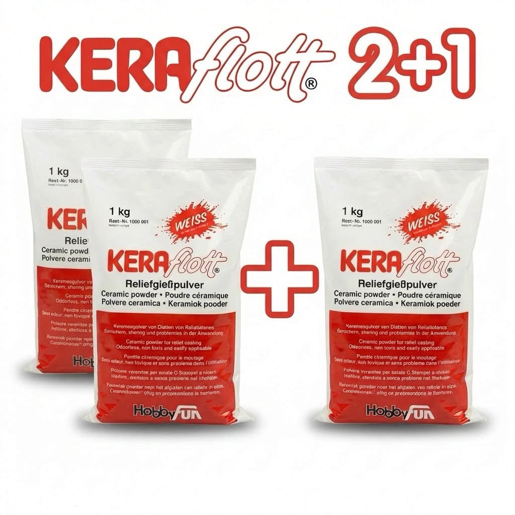 HobbyFun KERAflott bílá keramická odlévací hmota sada 3kg